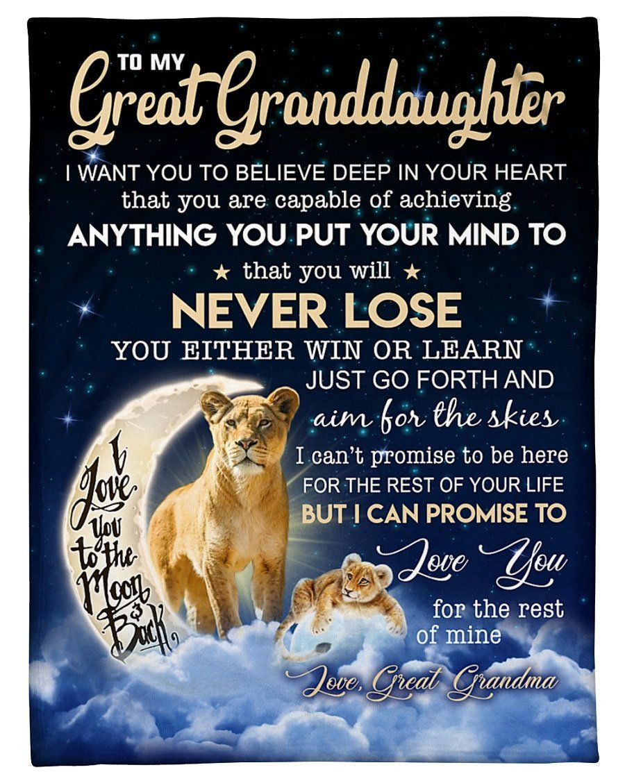 Lovely Message From Great Grandma Gifts For Granddaughters Fleece Blanket