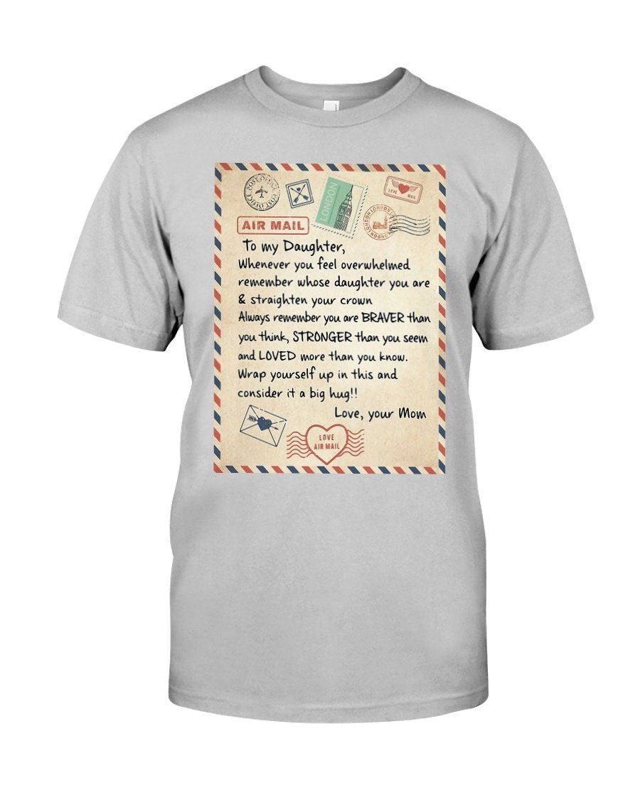 To My Daughter Gift From Mom Air Mail Vintage Design Fleece Blanket Guys Tee
