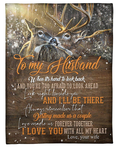 Deer To My Husband Fleece Blanket