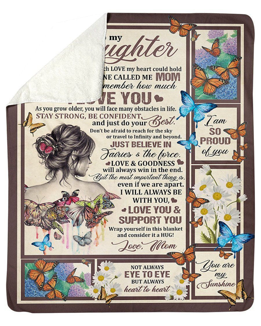 To My Daughter Just Believe In Fairies And The Force Sherpa Blanket