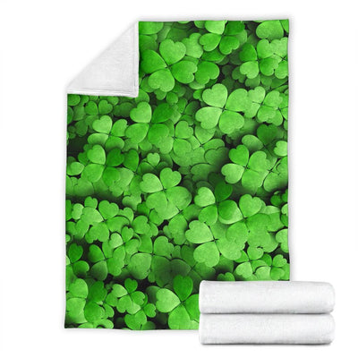 Funny Gift For St Patrick's Day Clover Leaves Fleece Blanket
