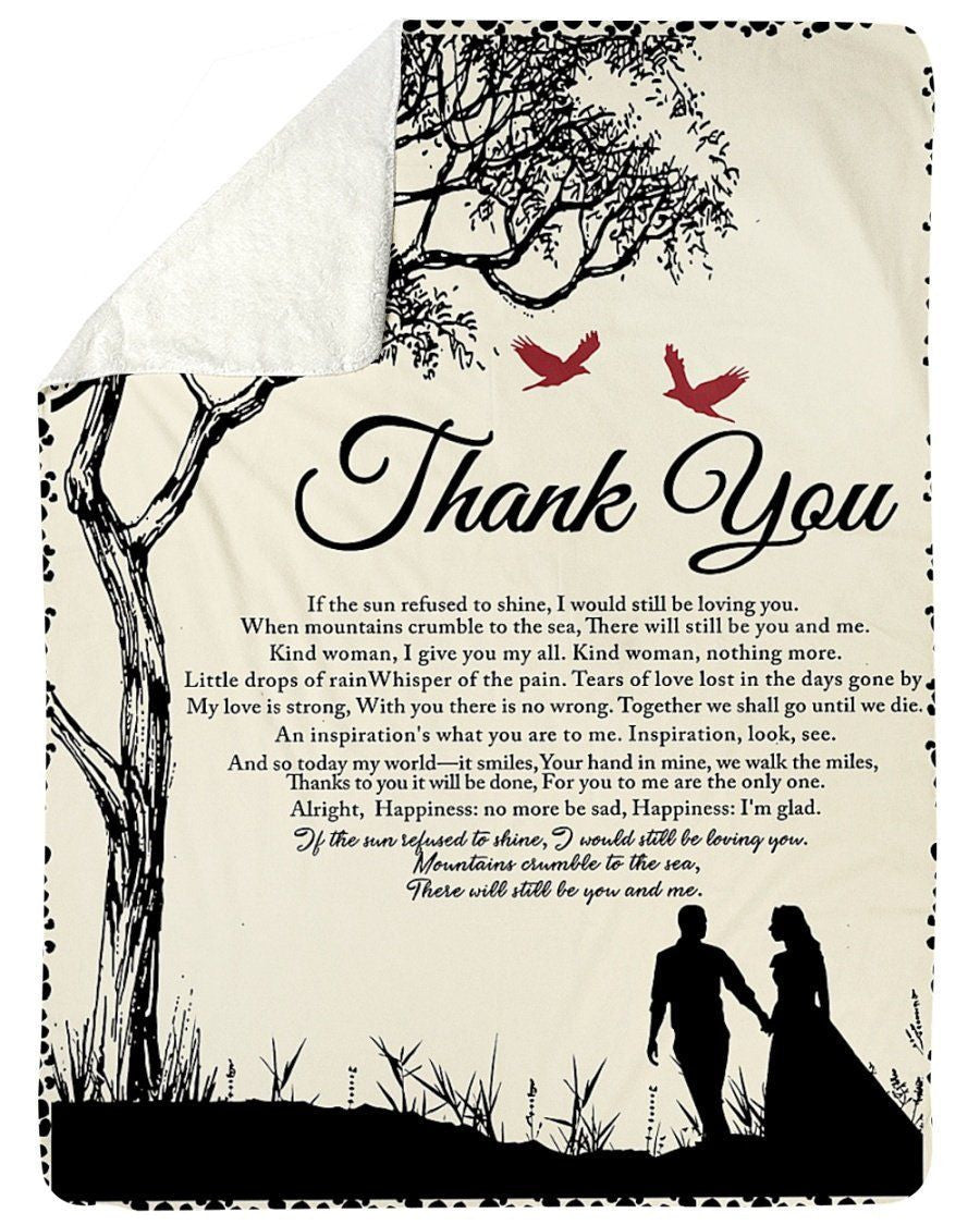 Thank You For Beside Me Gift For Wedding's Day Fleece Blanket