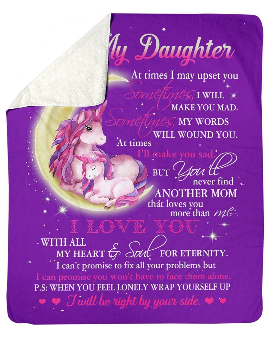 To My Daughter I Love You With All My Heart Fleece Blanket