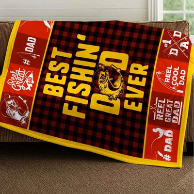 Best Fishing Dad Ever Father's Day Gift For Dad Blanket