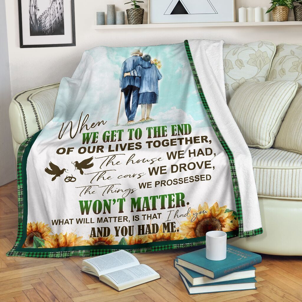 To My Husband When We Get To The End Fleece Blanket