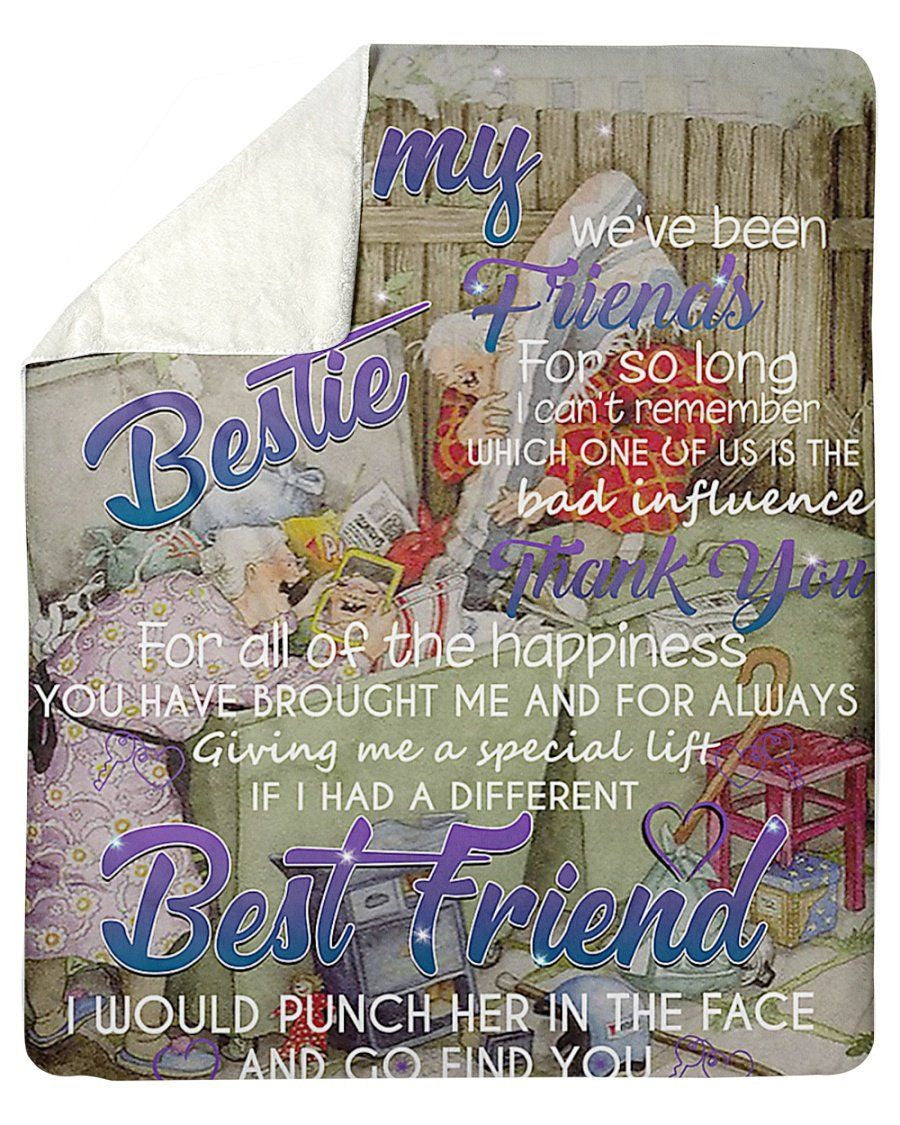 To My Bestie Friends Thank You For All Of The Happiness You Have Brought Me Fleece Blanket