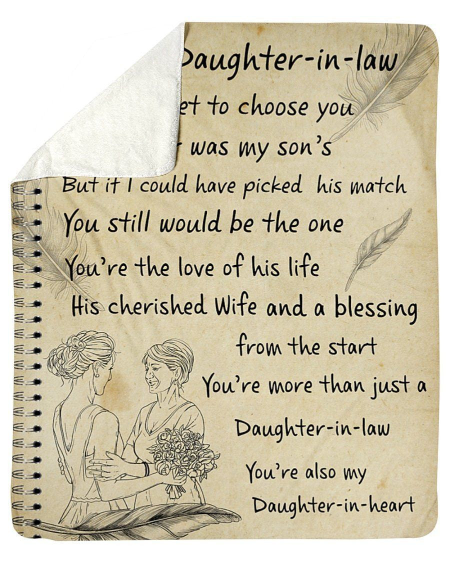 To My Daughter In Law I Did Not Get Choose You Fleece Blanket Sherpa Blanket