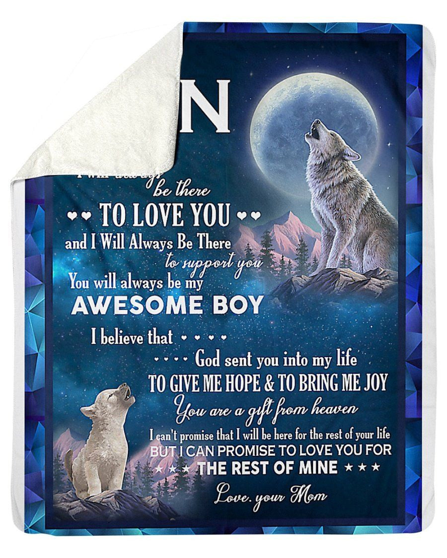 Wolf Gang Family Gift To My Son Fleece Blanket