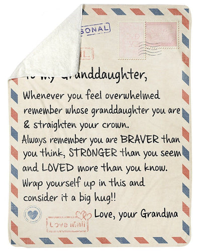 Grandma To Granddaughter Loved More Than You Know Fleece Blanket Sherpa Blanket