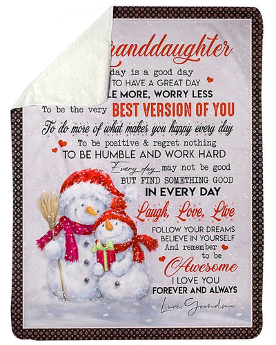 Follow Your Dreams Grandma To Granddaughter Fleece Blanket Sherpa Blanket
