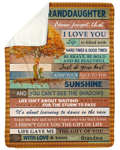 Grandma Gift For Granddaughter Life Gave Me The Gift Of You Fleece Blanket