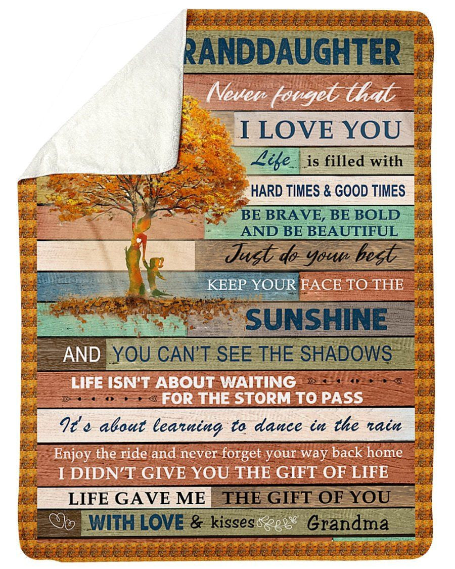 Grandma Gift For Granddaughter Life Gave Me The Gift Of You Fleece Blanket