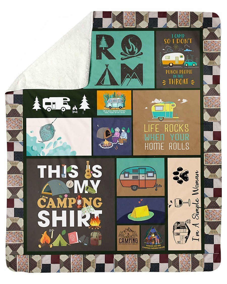 Camping Warm Cozy Fleece Blanket