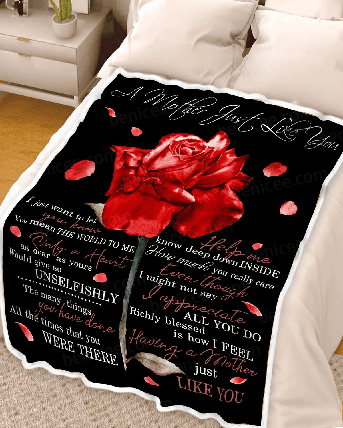 Rose Blanket Gift For Mom You Mean The World To Me