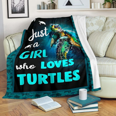 Just A Girl Who Loves Turtles Fleece Blanket