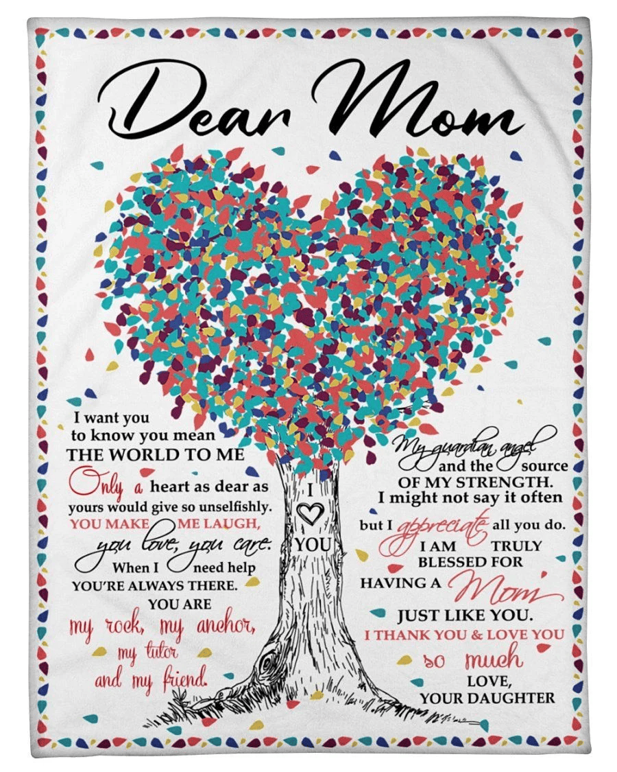 Thank You And Love You So Much Lovely Message Gifts For Mom Fleece Blanket