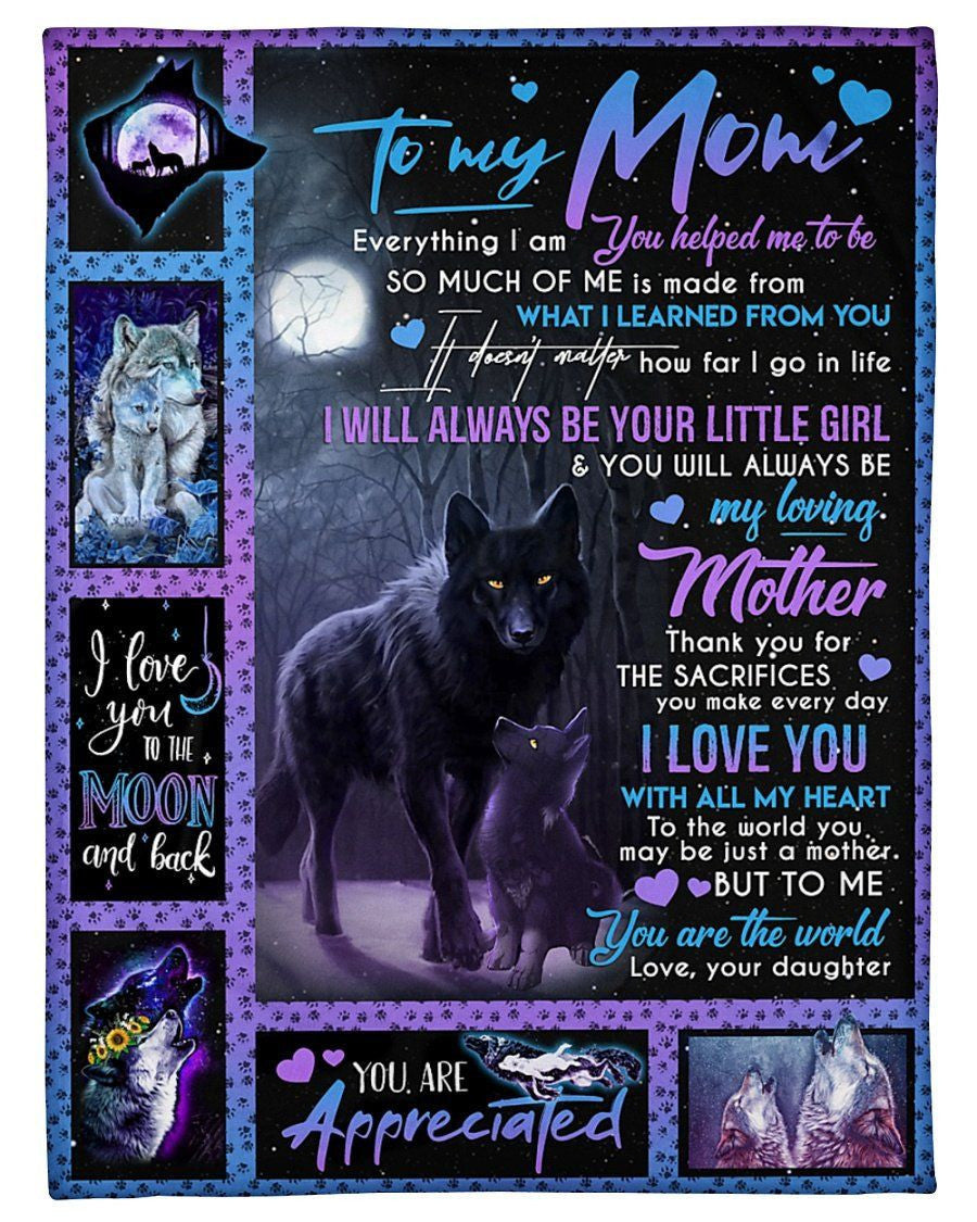 Wolf Blanket Gift For Mom You Are Appreciated Fleece Blanket