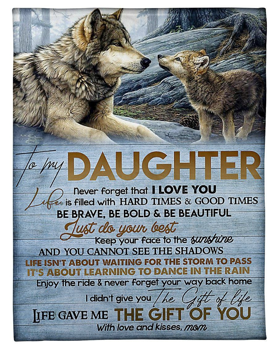 To My Daughter Be Brave Beautiful And Do Your Best Gifts From Mom Fleece Blanket