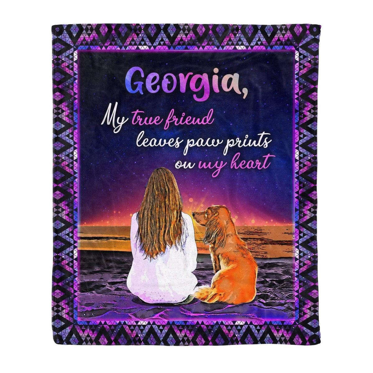 My True Friend Dachshund Fleece Blanket Custom Name