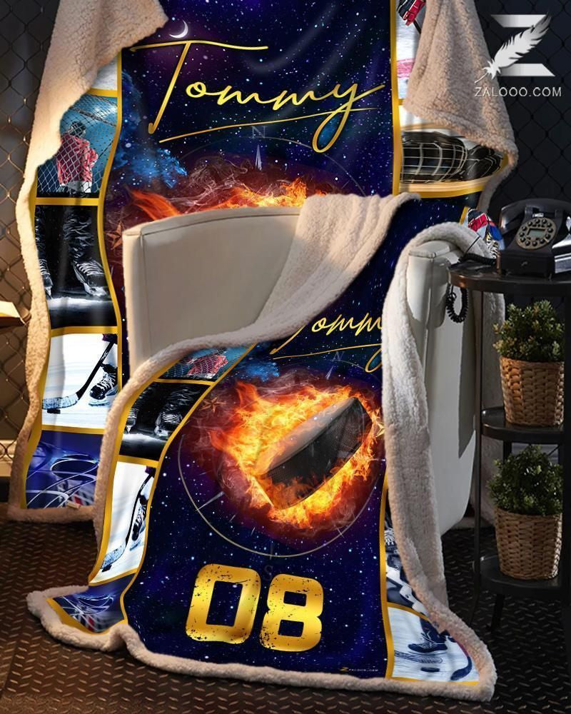 Custom Fleece Blanket - Hockey - Galaxy