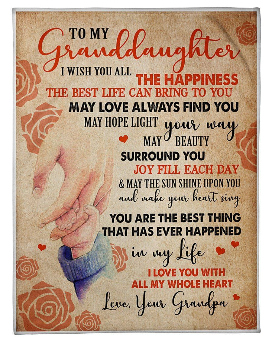 Best Wishes Of Grandpa To Granddaughter For Family Fleece Blanket