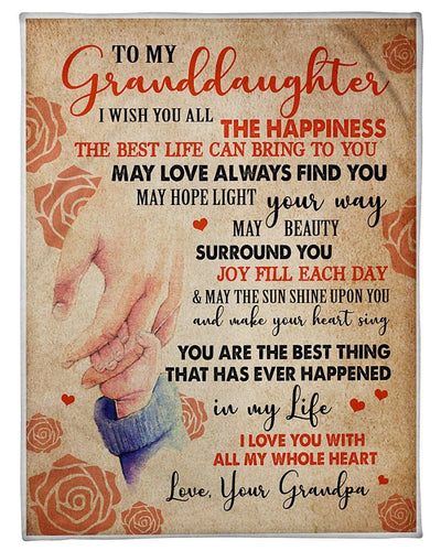 Best Wishes Of Grandpa To Granddaughter For Family Fleece Blanket