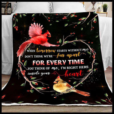 Cardinal Blanket I'm Right Here Inside Your Heart Giving Girlfriend