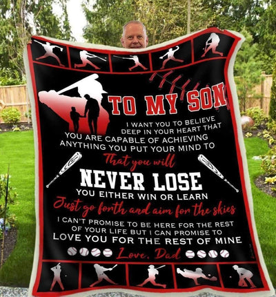 Blanket Gift For Son Who Loves Baseball You Will Never Lose