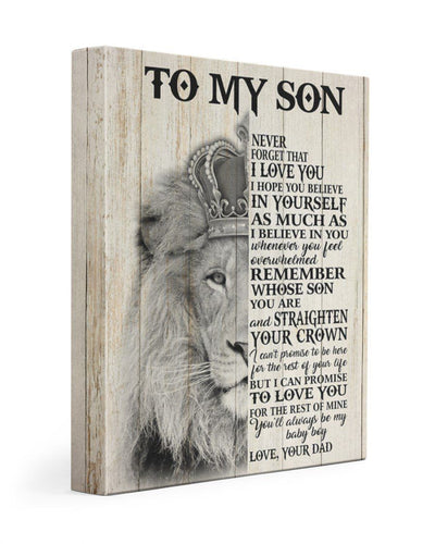 Son Dad Gift Lion Design You'll Always My Baby Boy Fleece Blanket Matte Canvas