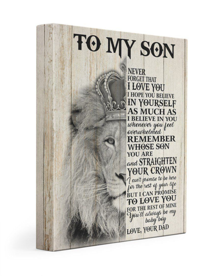 Son Dad Gift Lion Design You'll Always My Baby Boy Fleece Blanket Matte Canvas