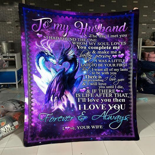 To My Husband Amazing Gift Fleece Blanket