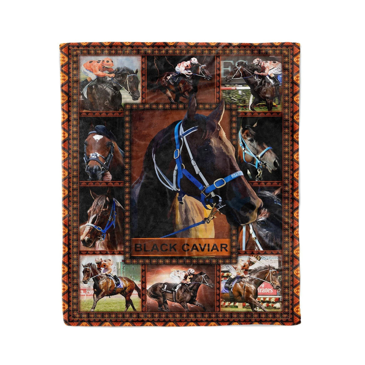 Pemola Black Caviar Horse Fleece Blanket Gift For Boy
