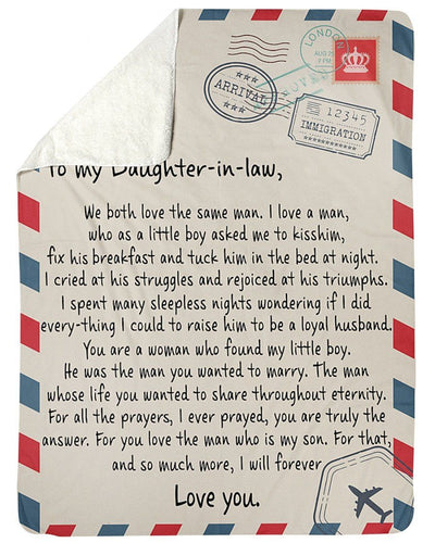 To My Daughter In Law We Both Love The Same Man Fleece Blanket Sherpa Blanket