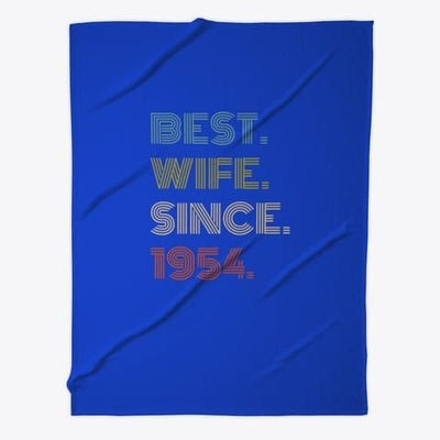Best Wife Since 1954 Anniversary Gift Fleece Blanket