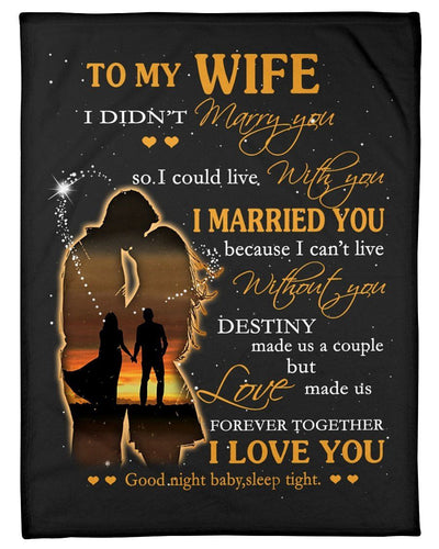 I Married You Lovely Message Gifts For Wife Fleece Blanket