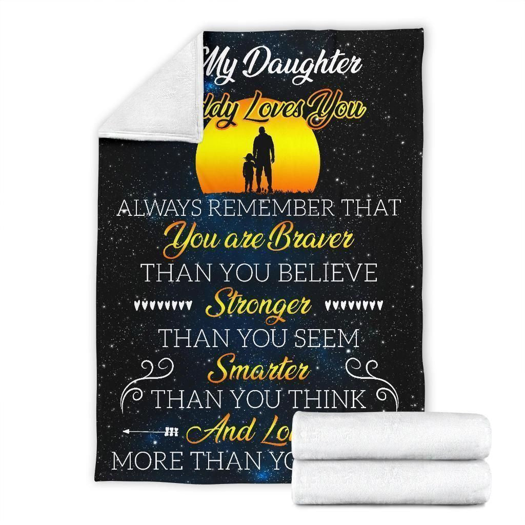To My Daughter Love More Than You Know Fleece Blanket
