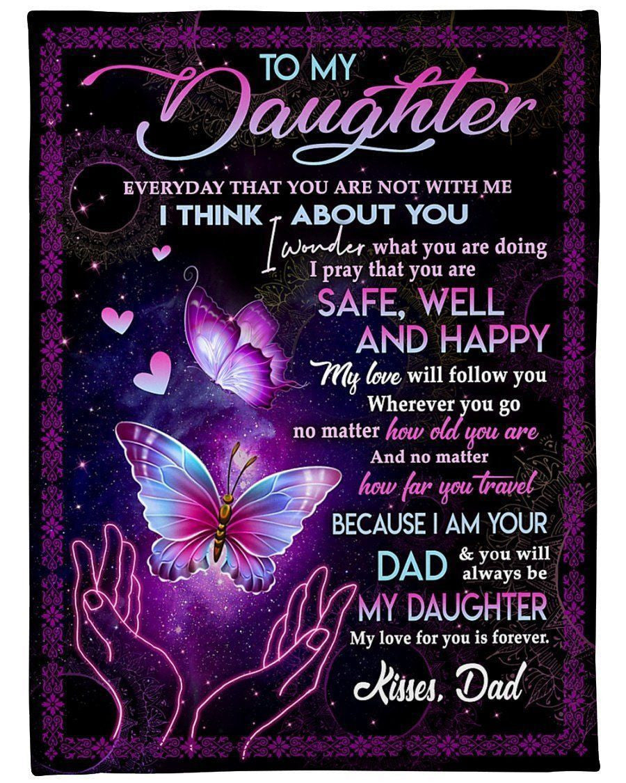 To My Daughter I Think About You Everyday Fleece Blanket