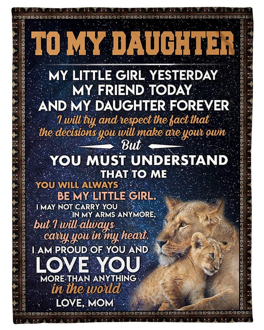 To My Daughter I Am Proud Of You And Love YouFleece Blanket Shepra Blanket