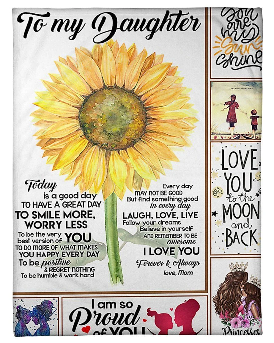 To My Daughter Love You To The Moon And Back Fleece Blanket