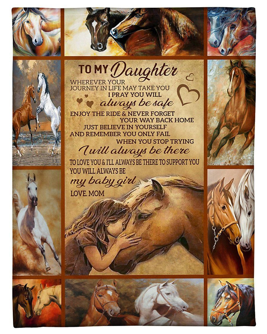 To My Daughter I Love You Forever Custom Design Gifts From Mom Fleece Blanket
