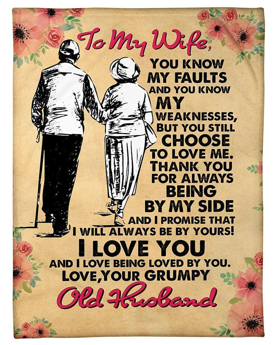To Old Man's Wife I Love YouFleece Blanket Shepra Blanket