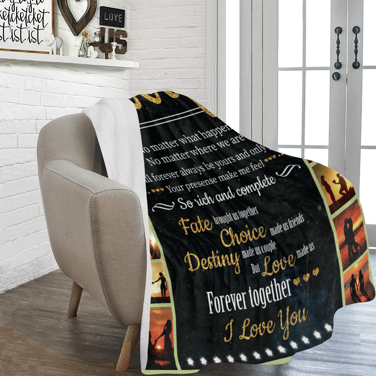 To My Beautiful Wife No Matter What Happens Fleece Blanket