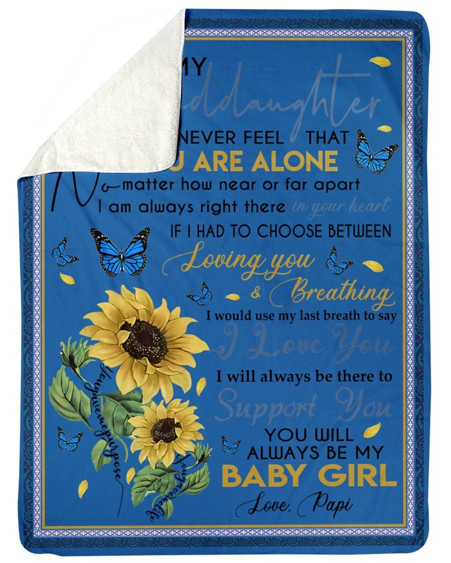 You Are Always My Baby Girl Lovely Message From Papi Gifts For Granddaughter Fleece Blanket