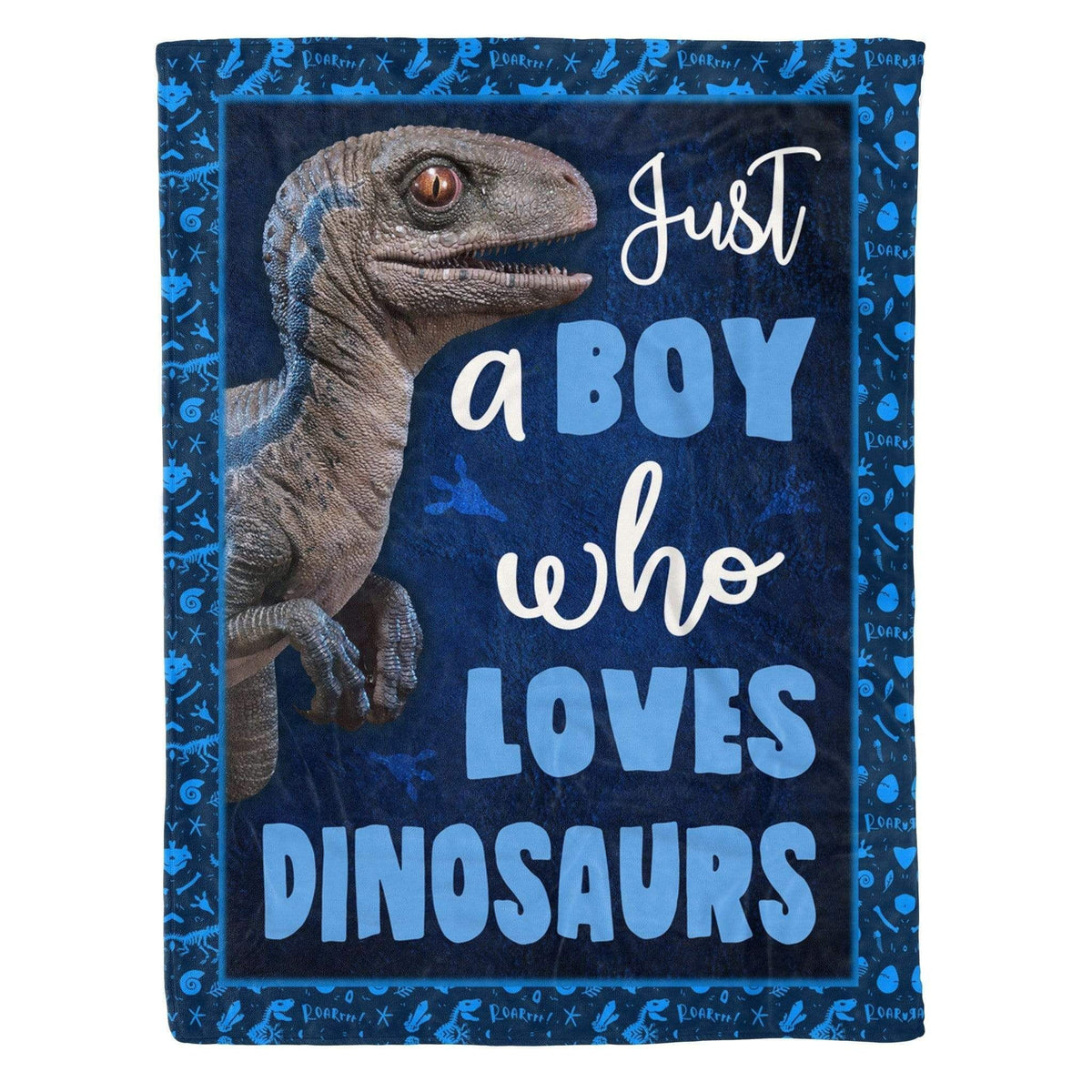 Just A Boy Who Loves Dinosaurs Fleece Blanket Gift For Boy