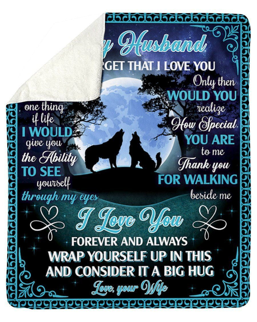 Woft Howling Wife To My Husband Thanks For Walking Beside Me Fleece Blanket Sherpa Blanket