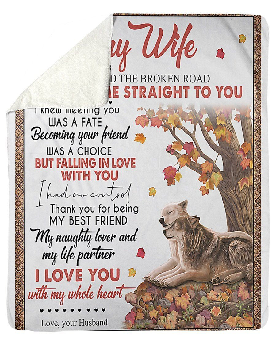 To My Wife God Led Me Straight To You Gifts From Husband Fleece Blanket