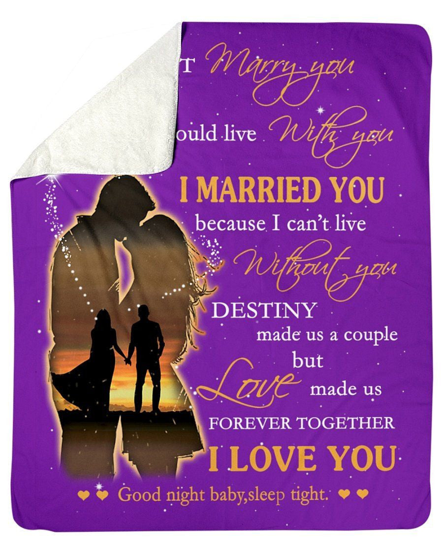 To My Wife- You Are My Destiny, I Can't Live Without You Fleece Blanket