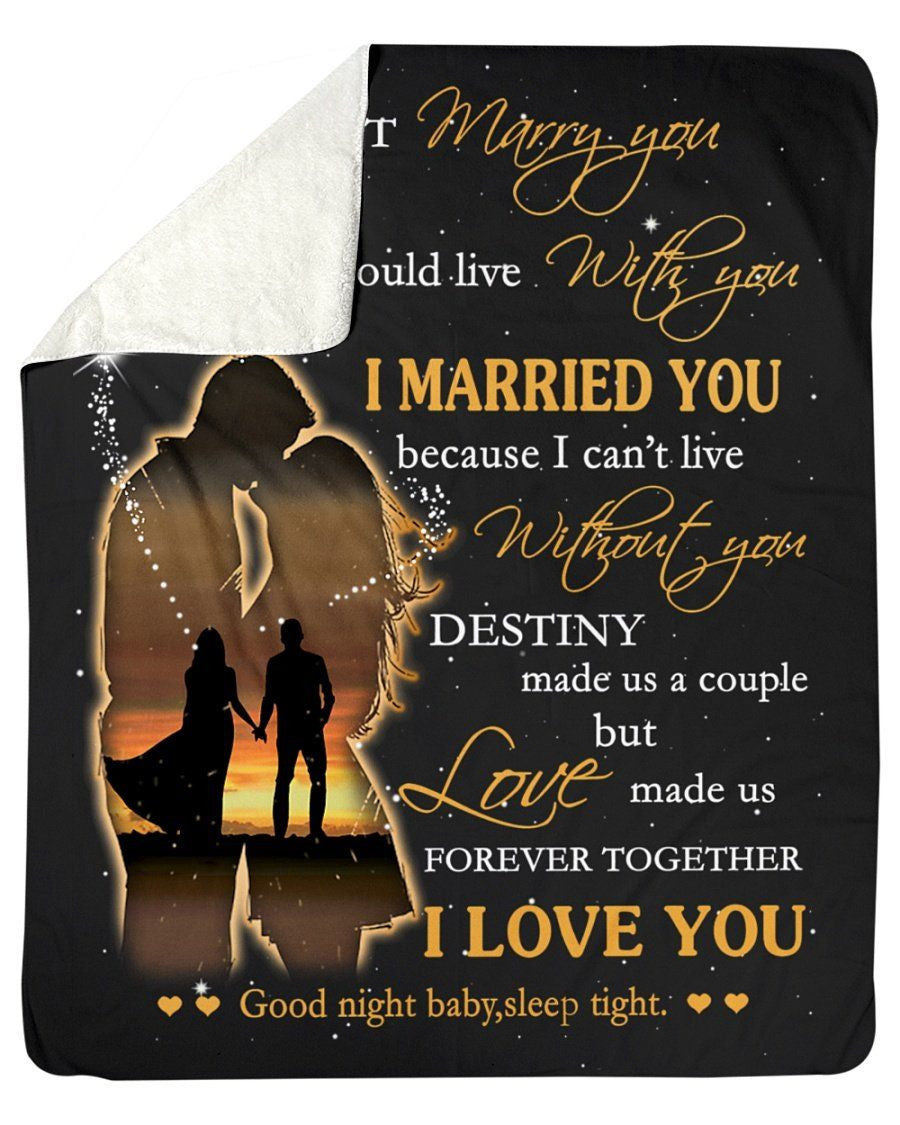 To My Wife- You Are My Destiny, I Can't Live Without You Fleece Blanket