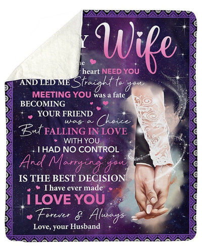 Husband To Wife Once Upon A Time God Knew My Heart Need You Fleece Blanket Sherpa Blanket
