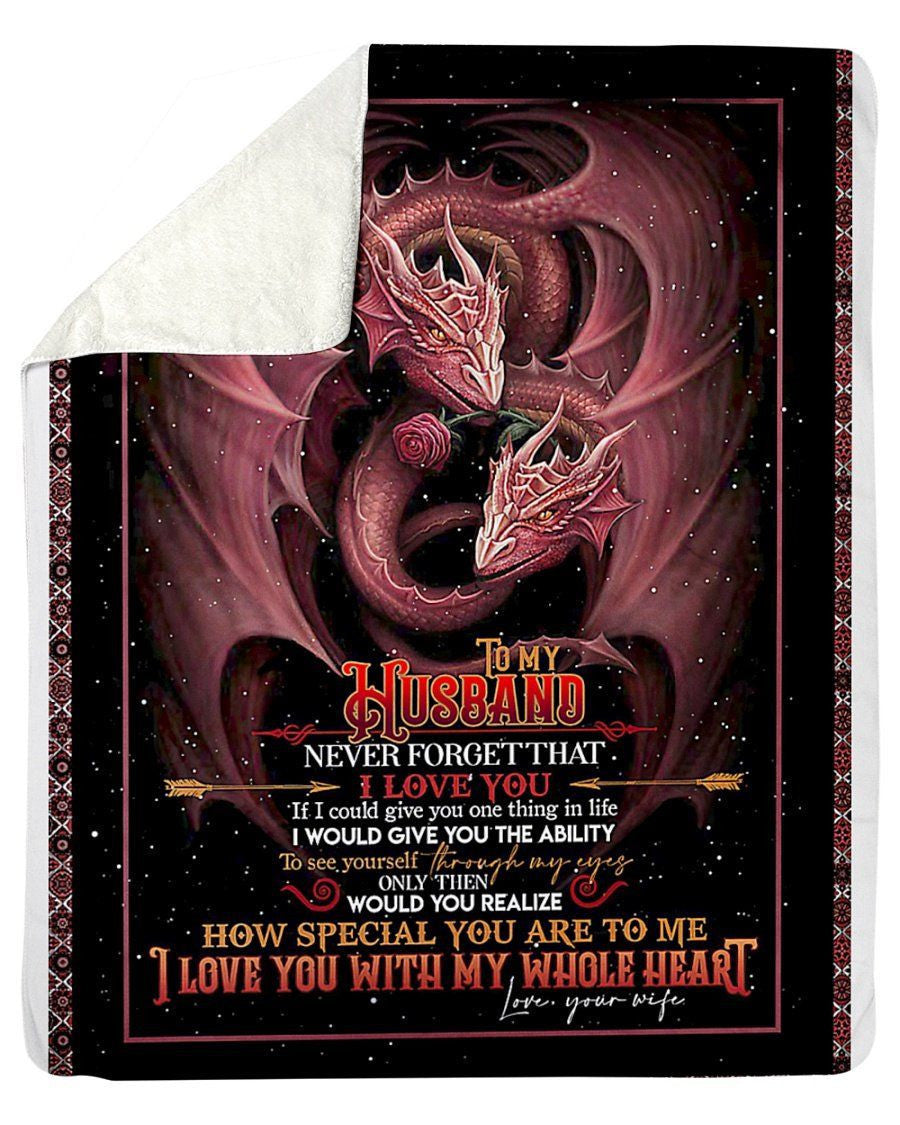 I Love You With My Whole Heart Great Gift From Wife To Husband Fleece Blanket